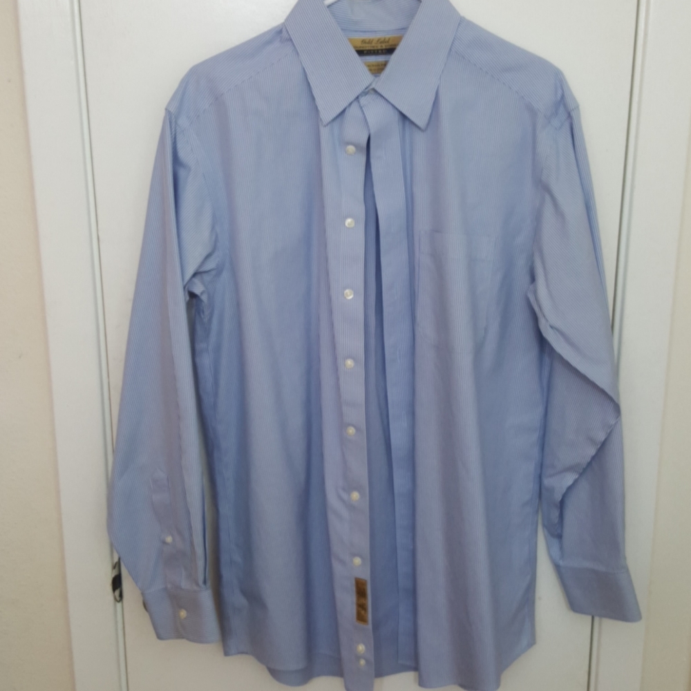 Blue and white Pinstripe Dress Shirt